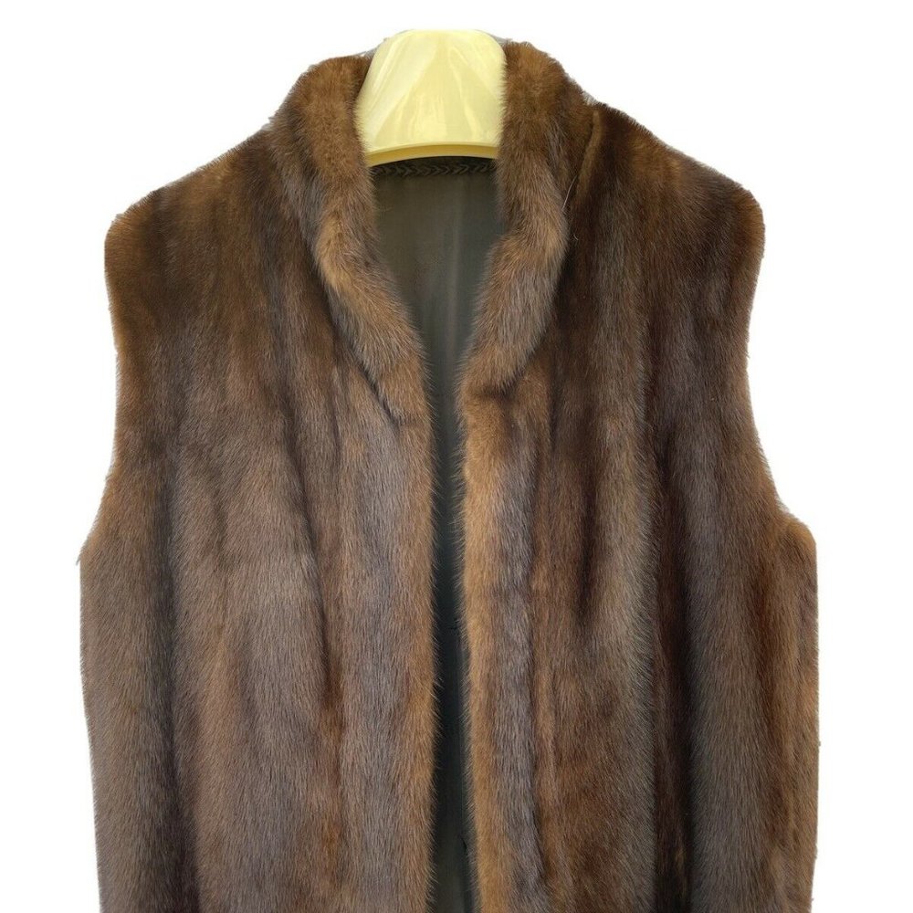 Vintage MINK Brown Fur Vest - PRISTINE Condition